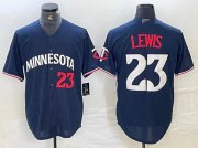 Cheap Men's Minnesota Twins #23 Royce Lewis Navy Cool Base Stitched Baseball Jersey