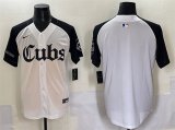 Cheap Men's Chicago Cubs Blank White Black 'Gothic North Side Edition' Vapor Premier Limited Stitched Baseball Jersey