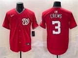 Men's Washington Nationals #3 Dylan Crews Red Limited Stitched Baseball Jersey Cheap