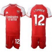 Men's Arsenal F.C #12 Jurrien Timber Red 2025 Home Soccer Jersey Suit Cheap