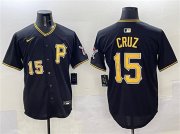 Cheap Men's Pittsburgh Pirates #15 Oneil Cruz Black 2025 Limited Stitched Baseball Jersey