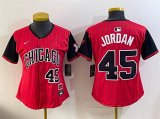 Women's Chicago White Sox #45 Michael Jordan Red Black 2025 City Connect Limited Stitched Baseball Jersey(Run Small) Cheap