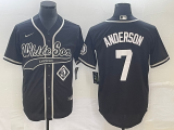 Wholesale Cheap Men's Chicago White Sox #7 Tim Anderson Black Cool Base Stitched Baseball Jersey