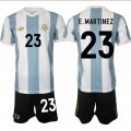 Men's Argentina #23 Emiliano Martinez White Blue 2024-25 50th Anniversary Home Soccer Jersey Suit Cheap