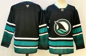 Men\'s San Jose Sharks Blank Black 2024-25 Alternate Stitched Hockey Jersey