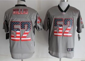 Wholesale Cheap Nike 49ers #52 Patrick Willis Grey Men\'s Stitched NFL Elite USA Flag Fashion Jersey