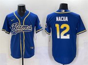 Cheap Men's Los Angeles Rams #12 Puka Nacua Royal Cool Base Stitched Baseball Jersey