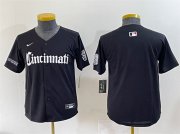 Cheap Youth Cincinnati Reds Blank Black 'Gothic Queen City Edition' Vapor Premier Limited Stitched Baseball Jersey