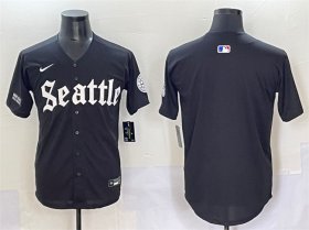 Cheap Men\'s Seattle Mariners Blank Black \'Deep Sea Gothic Edition\' Vapor Premier Limited Stitched Baseball Jersey