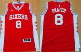 Wholesale Cheap Men's Philadelphia 76ers #8 Jahlil Okafor Revolution 30 Swingman 2015 Draft New Red Jersey