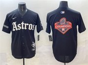 Men's Houston Astros Team Big Logo Black Gothic 'Houston Born Barrio Raised' Limited Stitched Baseball Jerseys Cheap