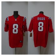 Men's New England Patriots #8 Stefon Diggs Red 2025 Vapor Limited Stitched Jersey Cheap Wholesale