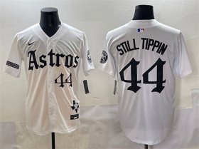 Men\'s Houston Astros #44 Still Tippin White Gothic \'Houston Born Barrio Raised\' Limited Stitched Baseball Jersey