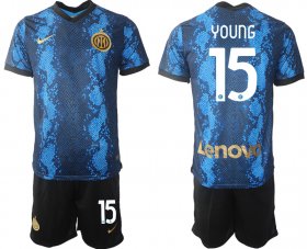 Wholesale Cheap Men 2021-2022 Club Inter Milan home blue 15 Nike Soccer Jersey