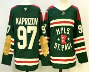 Cheap Men's Minnesota Wild #97 Kirill Kaprizov Green Winter Classic Stitched Authentic Jersey
