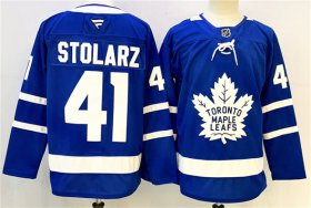 Cheap Men\'s Toronto Maple Leafs #41 Anthony Stolarz Blue 2024-25 Stitched Hockey Jersey
