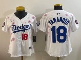 Cheap Women's Los Angeles Dodgers #18 Yoshinobu Yamamoto White 2025 Tokyo Series Limited Stitched Baseball Jersey