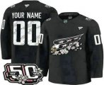 Cheap Men's Washington Capitals Customized Black 50th Anniversary Authentic Jersey