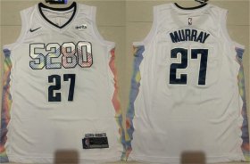 Cheap Men\'s Denver Nuggets #27 Jamal Murray White 2024-25 City Edition Stitched Basketball Jersey