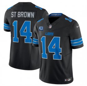 Cheap Men\'s Detroit Lions #14 Amon-Ra St. Brown Black 2024 F.U.S.E. With 2-Star C Patch 2nd Alternate Vapor Limited Stitched Jersey