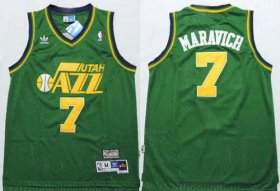 Wholesale Cheap Men\'s Utah Jazz #7 Pete Maravich Green Hardwood Classics Soul Swingman Throwback Jersey