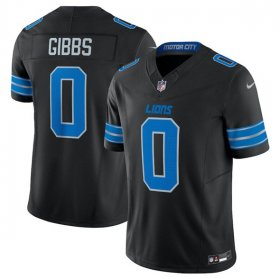 Cheap Men\'s Detroit Lions #0 Jahmyr Gibbs Black 2025 F.U.S.E. Vapor Limited Football Stitched Jersey
