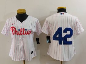 Women\'s Philadelphia Phillies #42 Jackie Robinson White Cool Base Stitched Jersey