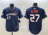 Cheap Men's Houston Astros #27 Jose Altuve Navy 2025 City Connect With Texas Patch Limited Stitched Baseball Jersey