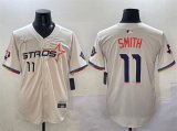 Cheap Men's Houston Astros #11 Cam Smith Cream 2025 City Connect With Texas Patch Limited Stitched Baseball Jersey