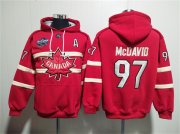 Cheap Men's Team Canada #97 Connor McDavid Red Ageless Must-Have Lace-Up Pullover Hoodie