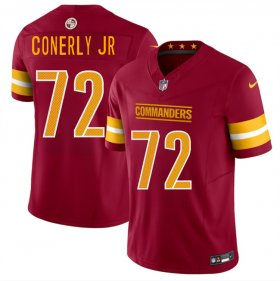 Cheap Men\'s Washington Commanders #72 Josh Conerly Jr Burgundy 2025 Draft F.U.S.E. Vapor Limited Football Stitched Jersey