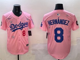 Men\'s Los Angeles Dodgers #8 Enrique Hernandez Pink 2025 Tokyo Series Limited Stitched Baseball Jersey Cheap