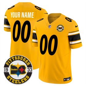 Mens Pittsburgh Steelers Throwback 1933 Patch yellow Vapor Limited All Stitched Jersey Cheap Wholesale