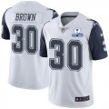 Wholesale Cheap Nike Cowboys #30 Anthony Brown White Men's Stitched With Established In 1960 Patch NFL Limited Rush Jersey