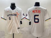 Cheap Men's Houston Astros #6 Jake Meyers White 2025 City Connect Limited Stitched Baseball Jersey