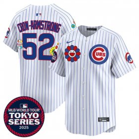 Men\'s Chicago Cubs #52 Pete Crow-Armstrong White 2025 Tokyo Series Limited Stitched Baseball Jersey Cheap