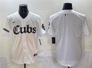 Men's Chicago Cubs Blank White 'Gothic North Side Edition' Vapor Premier Limited Stitched Baseball Jersey Cheap