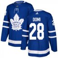 Wholesale Cheap Adidas Maple Leafs #28 Tie Domi Blue Home Authentic Stitched NHL Jersey