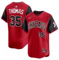 Cheap Men's Chicago White Sox #35 Frank Thomas Red Black 2025 City Connect Limited Stitched Baseball Jersey