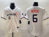 Cheap Men's Houston Astros #6 Jake Meyers White 2025 City Connect Limited Stitched Baseball Jersey