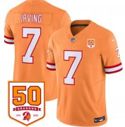 Cheap Men's Tampa Bay Buccaneers #7 Bucky Irving Orange 2025 F.U.S.E. 50th Anniversary Patch Vapor Untouchable Limited Football Stitched Jersey