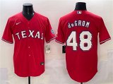 Men's Texas Rangers #48 Jacob deGrom Red With Patch Cool Base Stitched Baseball Jersey Cheap