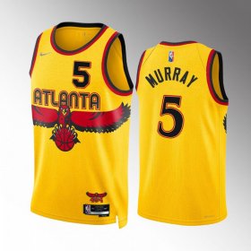 Wholesale Cheap Men\'s Atlanta Hawks #5 Dejounte Murray Black Stitched Game Jersey