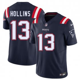 Men\'s New England Patriots #13 Mack Hollins Navy 2025 F.U.S.E. Vapor Limited Football Stitched Jersey Cheap