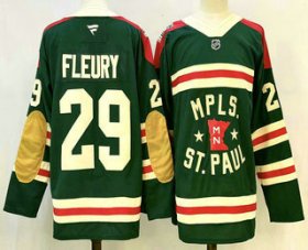 Cheap Men\'s Minnesota Wild #29 Marc Andre Fleury Green Winter Classic Stitched Authentic Jersey