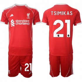 Men\'s Liverpool #21 Kostas Tsimikas 2025 Red Home Soccer Jersey Suit