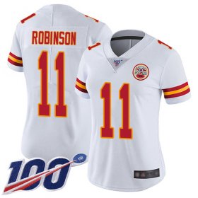 Wholesale Cheap Nike Chiefs #11 Demarcus Robinson White Women\'s Stitched NFL 100th Season Vapor Limited Jersey
