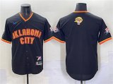 Cheap Men's Oklahoma City Thunder Blank Black 2025 Finals Vapor Stitched Baseball Jersey