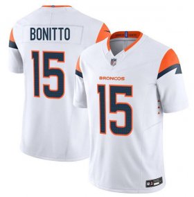 Men\'s Denver Broncos #15 Nik Bonitto White F.U.S.E. Vapor Limited Football Stitched Jersey Cheap Wholesale