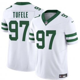 Men\'s New York Jets #97 Jay Tufele White 2025 F.U.S.E. Vapor Untouchable Limited Football Stitched Jersey Cheap
